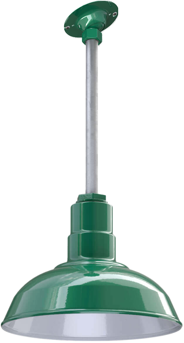 El Segundo Color Green Interior Color White with a 12" Sloped Stem